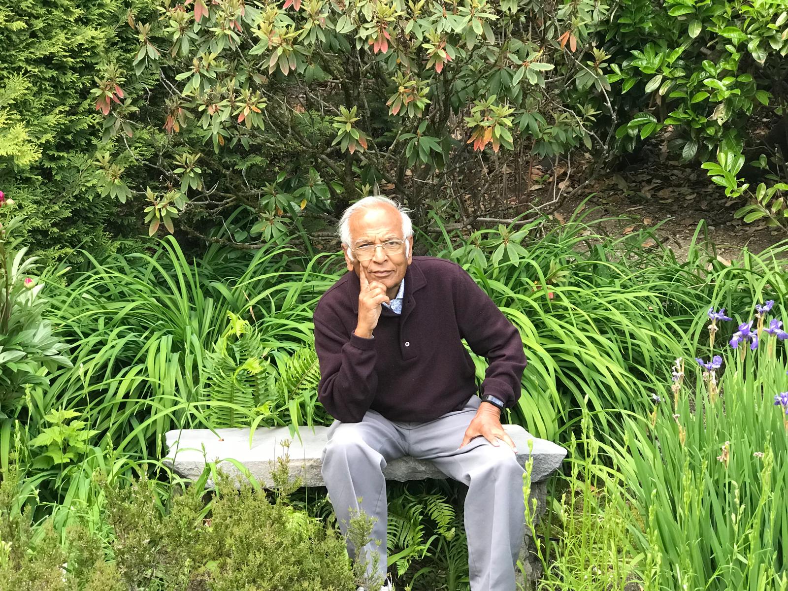 Dr. Sadan Kumar Goel in the garden